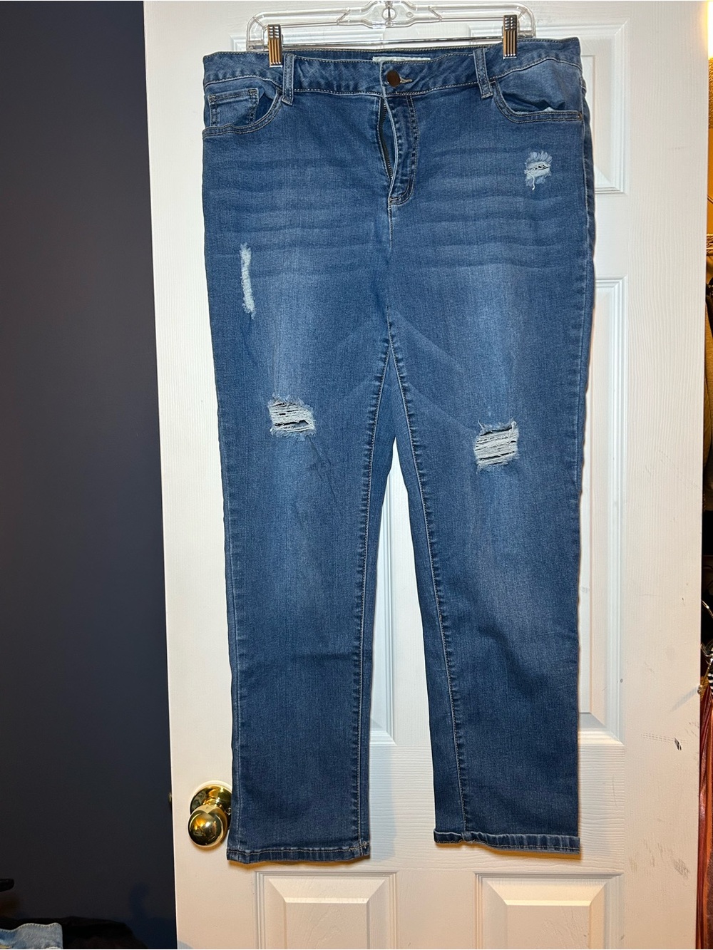 Classic Distressed Women's Blue Jeans